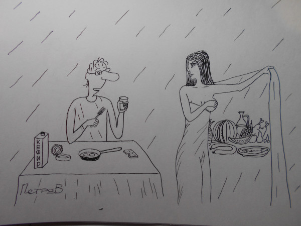 Карикатура: Женщина с покрывалом 26, Петров Александр