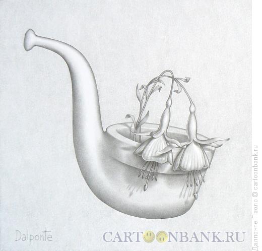 Карикатура: трубка с цветами, Далпонте Паоло