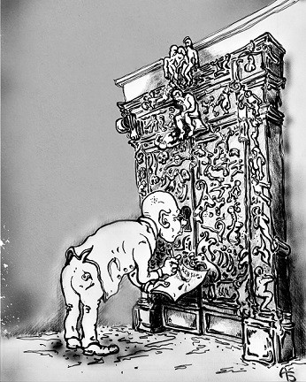 Карикатура: Комментатор (У Врат ада), backdanov