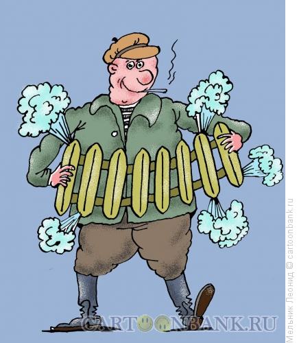 Карикатура: Веселый водопроводчик, Мельник Леонид