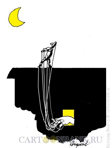 Карикатура: Марионетка- лунатик, Богорад Виктор