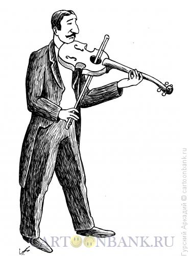Карикатура: скрипач, Гурский Аркадий