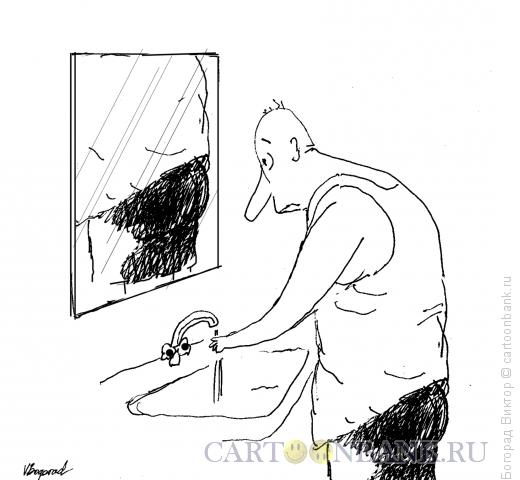Карикатура: Поломка зеркала, Богорад Виктор