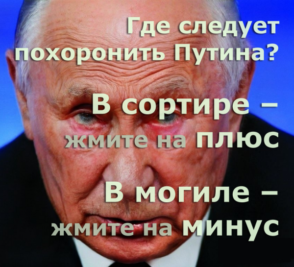 Мем: Где следует похоронить Путина? В сортире или в могиле? Голосуем!, Патрук
