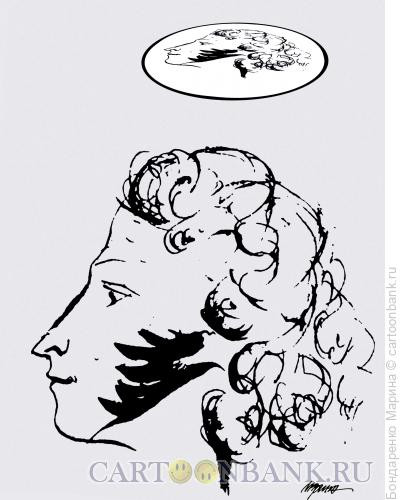 Карикатура: Пушкин Святой, Бондаренко Марина