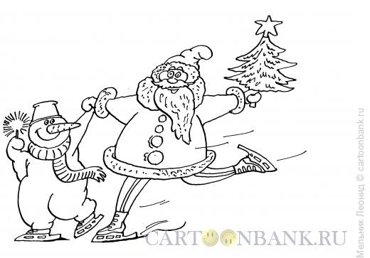 Карикатура: Новый год, Мельник Леонид