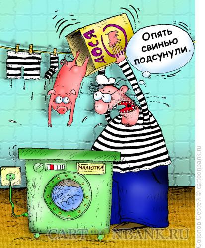 Карикатура: стиральный порошок, Соколов Сергей