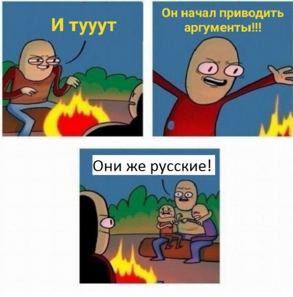 Мем: Русские никогда не понимают аргументов. Но только начинаешь кидать им факты, сразу сопливо рыдают и прячутся как малые дети, Русский Витязь