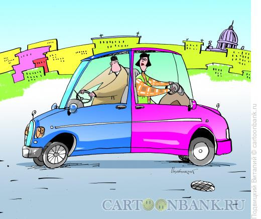 Карикатура: Семейный авто, Подвицкий Виталий