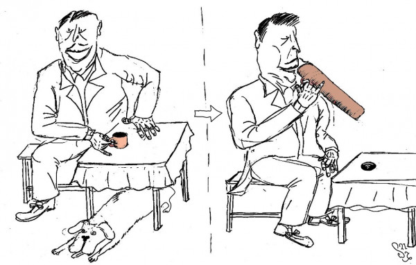 Карикатура: Всего одна чашечка кофе, Hippolyte Sbodunoff