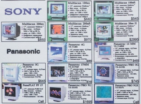 Мем: Цены на видеомониторы в компьютерном журнале, 1997 год., Брюттон