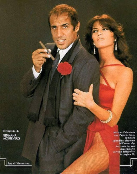 Мем: Адриано Челентано и Памела Пратти, фотосессия для журнала Playboy, 1980 год, Брюттон