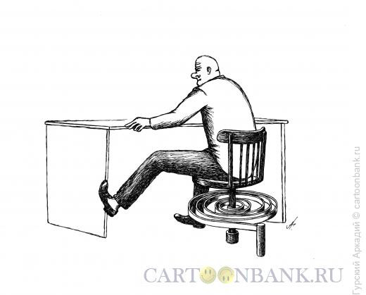 Карикатура: человек за столом, Гурский Аркадий
