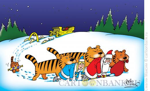 Карикатура: Вежливые тигры, Смагин Максим