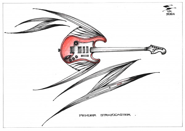 Карикатура: FENDER STRATOCASTER ., Юрий Косарев