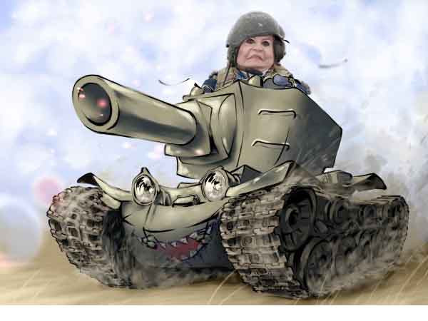 Карикатура: Лизка на танке, Алекс Карма