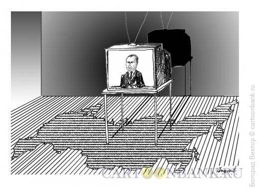Карикатура: Телевизор на коврике, Богорад Виктор