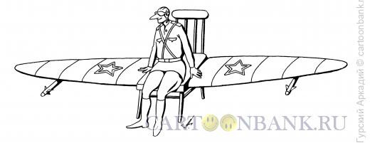 Карикатура: сидит на крыле, Гурский Аркадий