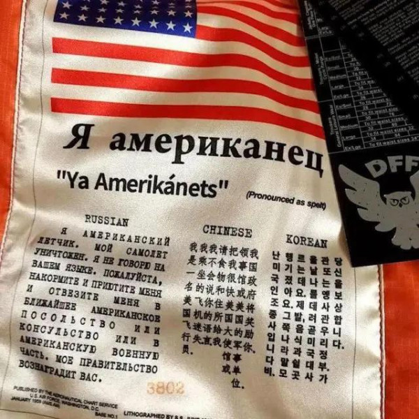 Мем: Ретро: Внутренняя сторона куртки американского военного летчика, 1959 год., Брюттон