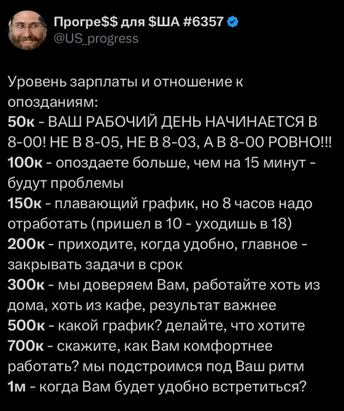 Мем: Зарплатная шкала опозданий., henh