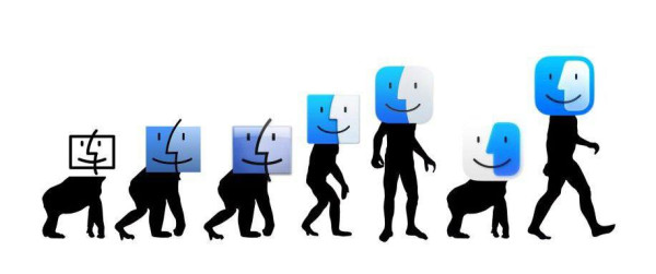 Мем: Эволюция значка Finder в macOS., henh