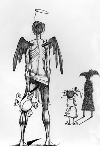 Карикатура: "Ангел" и девочка, Виталий