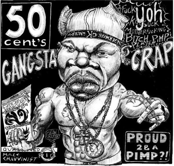 Карикатура: 50 cent - gangsta, 50