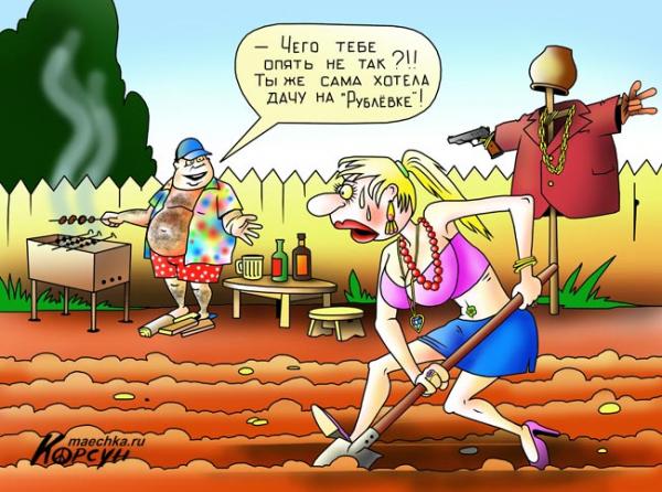 Карикатура: Дача на Рублевке, Сергей Корсун
