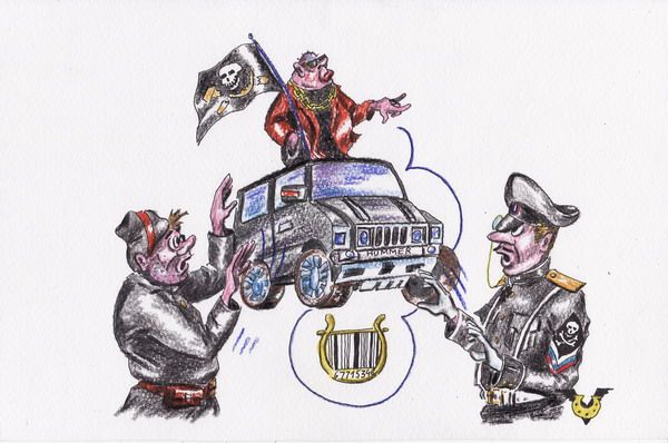 Карикатура: Броневик, Владимир Уваров