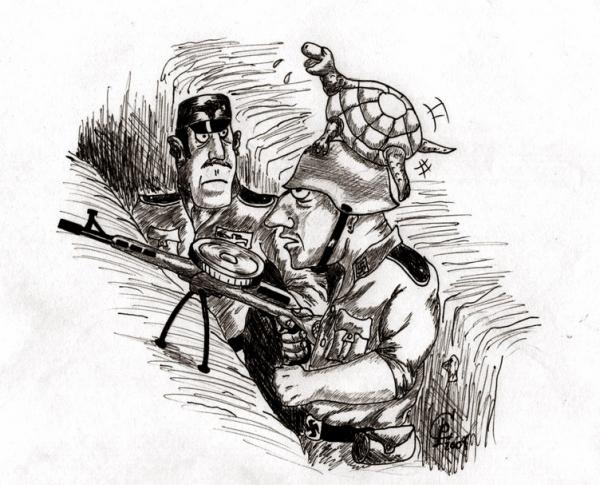 Карикатура: Атака-с-тыла, Серебряков Роман