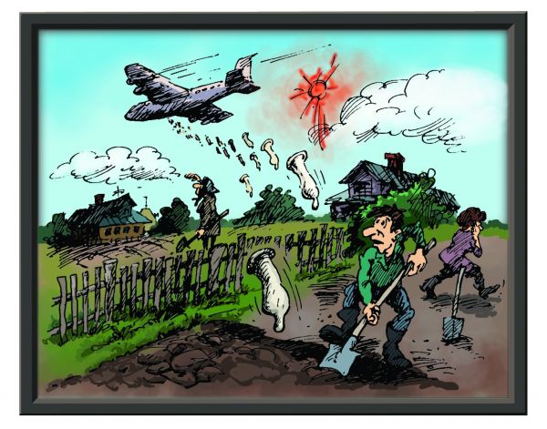 Карикатура: Турист пролетел!, Михаил Жилкин