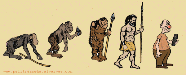 Карикатура: Эволюция или деградация, Батон